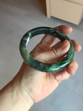 Load image into Gallery viewer, 59mm certificated Type A 100% Natural dark green/brown/black Jadeite Jade bangle AA103-9776
