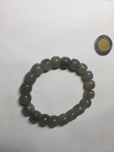 Load image into Gallery viewer, 10x8mm 100% Natural icy black sesame paste(芝麻糊冰青花) vintage style nephrite Jade bead bracelet HN6
