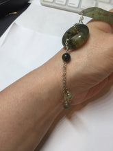 Load image into Gallery viewer, 13.5cm 100% Natural light green black gray carved bamboo Xiu Jade Serpentine hairpin AW32
