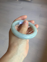 Load image into Gallery viewer, 56.3mm certified 100% natural type A icy watery white light green chubby jadeite jade bangle AH97-0549
