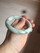 Load image into Gallery viewer, 60.7mm Certified Type A 100% Natural green/white jdeite Jade bangle AE57-4355
