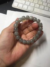 Load image into Gallery viewer, 10x8mm 100% Natural icy black sesame paste(芝麻糊冰青花) vintage style nephrite Jade bead bracelet HN6
