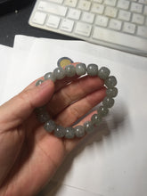 Load image into Gallery viewer, 10x8mm 100% Natural icy black sesame paste(芝麻糊冰青花) vintage style nephrite Jade bead bracelet HN6
