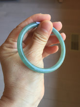 Load image into Gallery viewer, 53mm Certified Type A 100% Natural icy watery deep sea dark green/blue/gray/black Guatemala slim round cut Jadeite bangle PB146-8141
