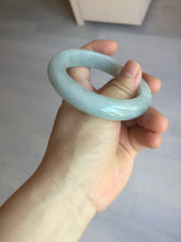 Load image into Gallery viewer, 56.3mm certified 100% natural type A icy watery white light green chubby jadeite jade bangle AH97-0549
