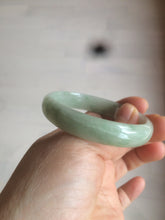 Load image into Gallery viewer, 52mm Certified Type A 100% Natural icy watery light green Jadeite Jade oval bangle Q128-7341
