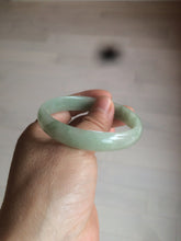 Load image into Gallery viewer, 52mm Certified Type A 100% Natural icy watery light green Jadeite Jade oval bangle Q128-7341
