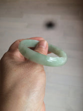 Load image into Gallery viewer, 52mm Certified Type A 100% Natural icy watery light green Jadeite Jade oval bangle Q128-7341
