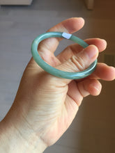 Load image into Gallery viewer, 53mm Certified Type A 100% Natural icy watery deep sea dark green/blue/gray/black Guatemala slim round cut Jadeite bangle PB146-8141
