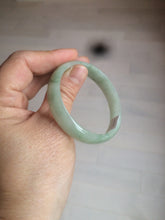 Load image into Gallery viewer, 52mm Certified Type A 100% Natural icy watery light green Jadeite Jade oval bangle Q128-7341
