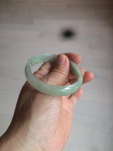 Load image into Gallery viewer, 52mm Certified Type A 100% Natural icy watery light green Jadeite Jade oval bangle Q128-7341
