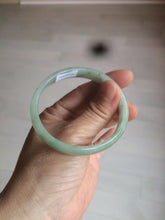 Load image into Gallery viewer, 52mm Certified Type A 100% Natural icy watery light green Jadeite Jade oval bangle Q128-7341
