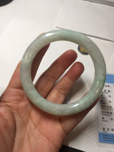 Load image into Gallery viewer, 55mm certified 100% natural type A sunny green/light green round cut jadeite jade bangle BK118-9816
