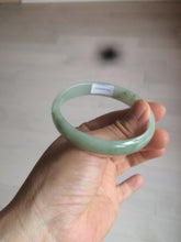 Load image into Gallery viewer, 52mm Certified Type A 100% Natural icy watery light green Jadeite Jade oval bangle Q128-7341
