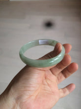 Load image into Gallery viewer, 52mm Certified Type A 100% Natural icy watery light green Jadeite Jade oval bangle Q128-7341
