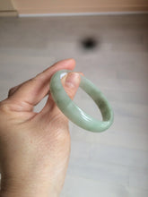 Load image into Gallery viewer, 52mm Certified Type A 100% Natural icy watery light green Jadeite Jade oval bangle Q128-7341
