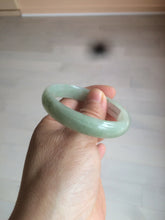 Load image into Gallery viewer, 52mm Certified Type A 100% Natural icy watery light green Jadeite Jade oval bangle Q128-7341
