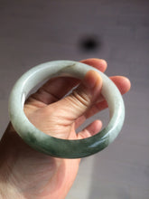 Load image into Gallery viewer, 59.2mm certified type A 100% Natural watery dark green/black/white Jadeite jade bangle BF22-0395
