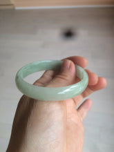 Load image into Gallery viewer, 52mm Certified Type A 100% Natural icy watery light green Jadeite Jade oval bangle Q128-7341
