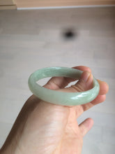 Load image into Gallery viewer, 52mm Certified Type A 100% Natural icy watery light green Jadeite Jade oval bangle Q128-7341
