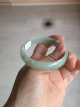 Load image into Gallery viewer, 52mm Certified Type A 100% Natural icy watery light green Jadeite Jade oval bangle Q128-7341
