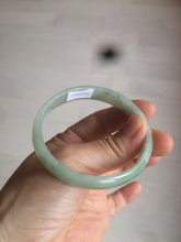 Load image into Gallery viewer, 52mm Certified Type A 100% Natural icy watery light green Jadeite Jade oval bangle Q128-7341
