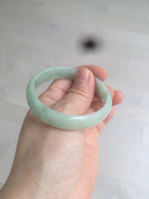 Load image into Gallery viewer, 52mm Certified Type A 100% Natural icy watery light green Jadeite Jade oval bangle Q128-7341
