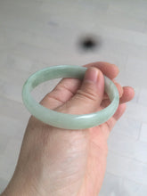 Load image into Gallery viewer, 52mm Certified Type A 100% Natural icy watery light green Jadeite Jade oval bangle Q128-7341
