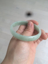 Load image into Gallery viewer, 52mm Certified Type A 100% Natural icy watery light green Jadeite Jade oval bangle Q128-7341
