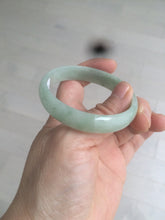 Load image into Gallery viewer, 52mm Certified Type A 100% Natural icy watery light green Jadeite Jade oval bangle Q128-7341
