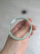 Load image into Gallery viewer, 52mm Certified Type A 100% Natural icy watery light green Jadeite Jade oval bangle Q128-7341
