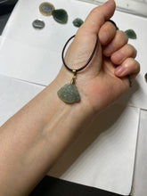 Load image into Gallery viewer, 100% Natural type A ict watery dark green(老油青) happy Buddha jadeite pendant 178
