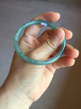 Load image into Gallery viewer, 55.5mm Certified Type A 100% Natural icy watery deep sea dark green/blue/gray/black Guatemala slim round cut Jadeite bangle PB144-8149

