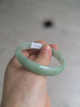 Load image into Gallery viewer, 52mm Certified Type A 100% Natural icy watery light green Jadeite Jade oval bangle Q128-7341
