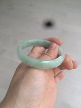Load image into Gallery viewer, 52mm Certified Type A 100% Natural icy watery light green Jadeite Jade oval bangle Q128-7341
