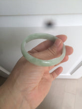 Load image into Gallery viewer, 52mm Certified Type A 100% Natural icy watery light green Jadeite Jade oval bangle Q128-7341
