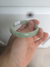 Load image into Gallery viewer, 52mm Certified Type A 100% Natural icy watery light green Jadeite Jade oval bangle Q128-7341
