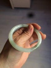 Load image into Gallery viewer, 55mm Certified type A 100% Natural light green/white  round cut Jadeite bangle BH4-0415
