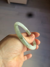 Load image into Gallery viewer, 55mm Certified type A 100% Natural light green/white  round cut Jadeite bangle BH4-0415
