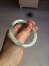 Load image into Gallery viewer, 55mm Certified type A 100% Natural light green/white  round cut Jadeite bangle BH4-0415
