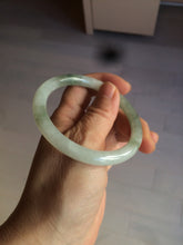 Load image into Gallery viewer, 55mm Certified type A 100% Natural light green/white  round cut Jadeite bangle BH4-0415
