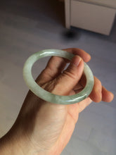 Load image into Gallery viewer, 55mm Certified type A 100% Natural light green/white  round cut Jadeite bangle BH4-0415
