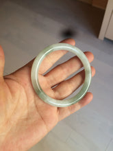 Load image into Gallery viewer, 55mm Certified type A 100% Natural light green/white  round cut Jadeite bangle BH4-0415
