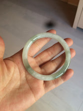 Load image into Gallery viewer, 55mm Certified type A 100% Natural light green/white  round cut Jadeite bangle BH4-0415
