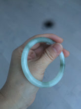 Load image into Gallery viewer, 55mm Certified type A 100% Natural light green/white  round cut Jadeite bangle BH4-0415
