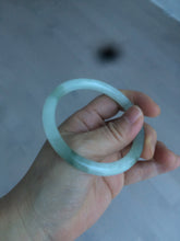 Load image into Gallery viewer, 55mm Certified type A 100% Natural light green/white  round cut Jadeite bangle BH4-0415
