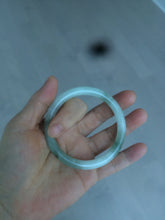 Load image into Gallery viewer, 55mm Certified type A 100% Natural light green/white  round cut Jadeite bangle BH4-0415
