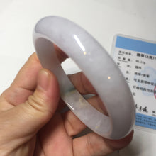 Load image into Gallery viewer, 56.3mm certified 100% natural type A icy watery green/purple/yellow(FU LU SHOU) jadeite jade bangle BN91-3562
