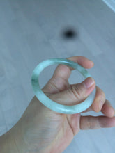 Load image into Gallery viewer, 55mm Certified type A 100% Natural light green/white  round cut Jadeite bangle BH4-0415
