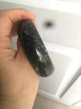 Load image into Gallery viewer, 59.7mm 100% Natural dark green/black meteorite nephrite Hetian Jade bangle XY12
